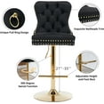 thumbnail image 3 of JESTOP Swivel Bar Stools Set of 2, Velvet Counter Height Bar Stools for Kitchen Island, Adjustable Bar Chairs Barstools, Tufted Back, Metal Base, 3 of 8