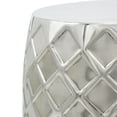 thumbnail image 3 of 20 Inch Stool Table, Modern, Aluminum Metal, Drum Shape, Elegant Silver- Saltoro Sherpi, 3 of 5
