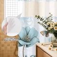 thumbnail image 3 of No Hook Shower Curtain, Blue Tulips Shower Curtains for Bathroom with See Through Top Window, Watercolor Flowers Butterfly Spring Farmhouse Blue Waterproof & Washable Bath Curtain Extra Long 72"x96", 3 of 9