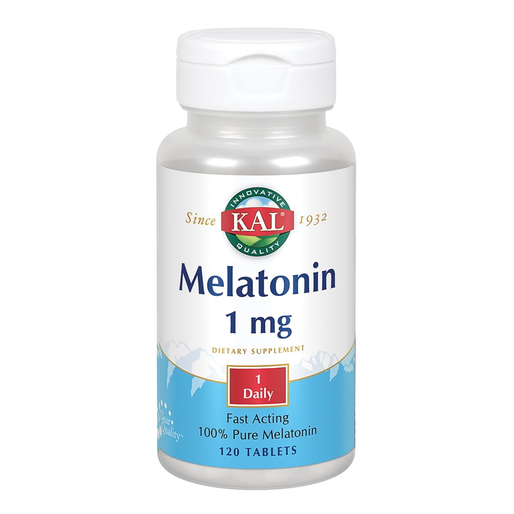 KAL Melatonin 1mg | 100% Pure | Healthy Relaxation & Sleep Support Formula | Fast-Acting | Vegetarian | 120ct