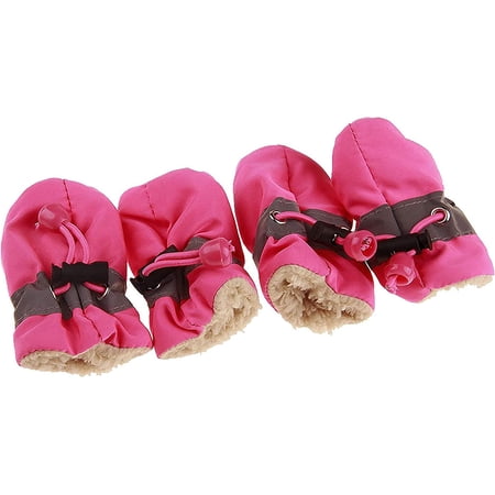 Anti Slip Dog Socks Shoes Adjustable Drawstring Boot Paw Protectors for Small Medium Pets Cats Pink/Thick Large