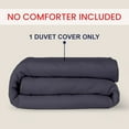 thumbnail image 3 of Kotton Culture 1Pc Twin Size Duvet Cover Only 100% Egyptian Cotton Sateen 600 TC Ultra Soft Premium Durable Comforter Cover Zipper Closure & Corner Ties, Dark Gray, 3 of 4