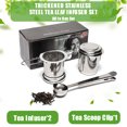 thumbnail image 2 of Riwcyla 3PCs Tea Infuser Tea Clip Kit with Tea Lid Food,grade Thickened Stainless Steel Strainer for Loose Tea Fine Mesh Fits Standard Cups Mugs Teapots for Brewing Steeping Tea, 2 of 6
