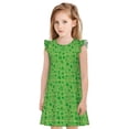 thumbnail image 1 of Fotbe St Patrick's Day Vestido de Dormir para Niñas de 3 a 10 Años, Mangas Cortas, Estilo Princesa, Pijama Camisón con Mangas Voladas-XX-Large, 1 of 6