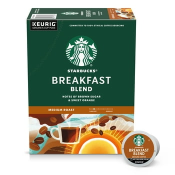 Starbucks Breakfast Blend, Medium Roast K-Cup Coffee Pods, 100% Arabica, 22 ct​