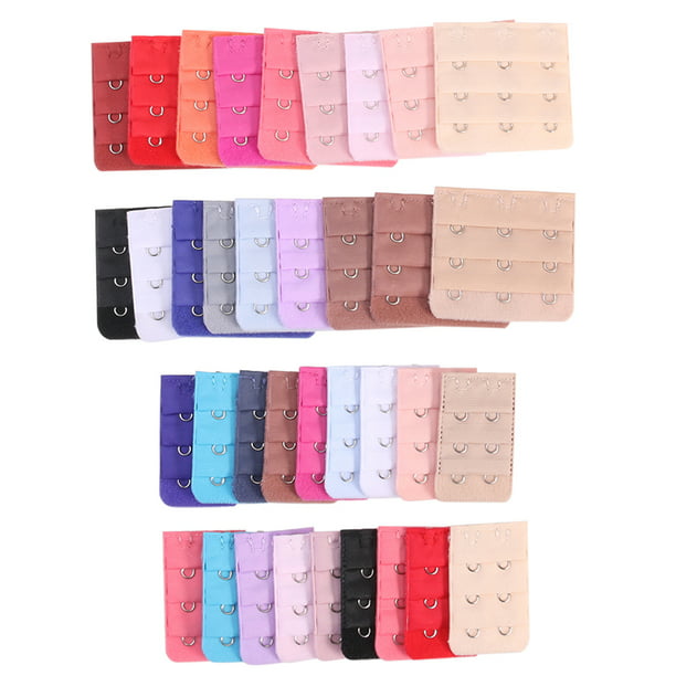 36 Pieces Womens Bra Extenders Brassiere Extension Hooks 2 Hooks and 3  Hooks (18 Colors)