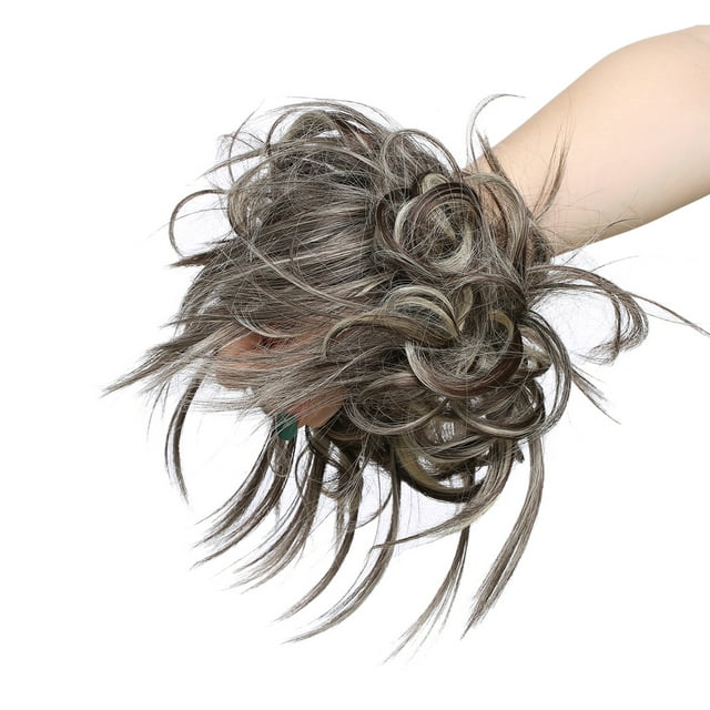 S-noilite Chignon Ondulé Duveteux Chouchous Extension de Cheveux Synthétiques pour Femmes