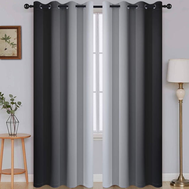 Cortinas SimpleHome Ombre para oscurecer habitaciones, 132 x 213 cm, 2 paneles