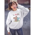 thumbnail image 2 of Love Quote Design. Sweatshirt Women - Women Sweatshirt, White, Small, 2 of 4