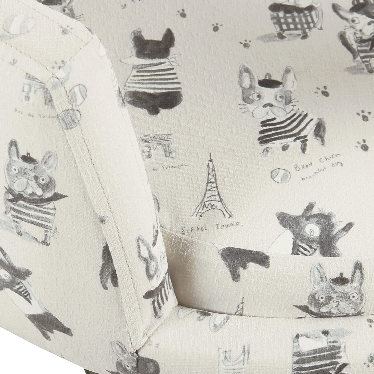 HomePop Pet Bed, French Bulldog Print