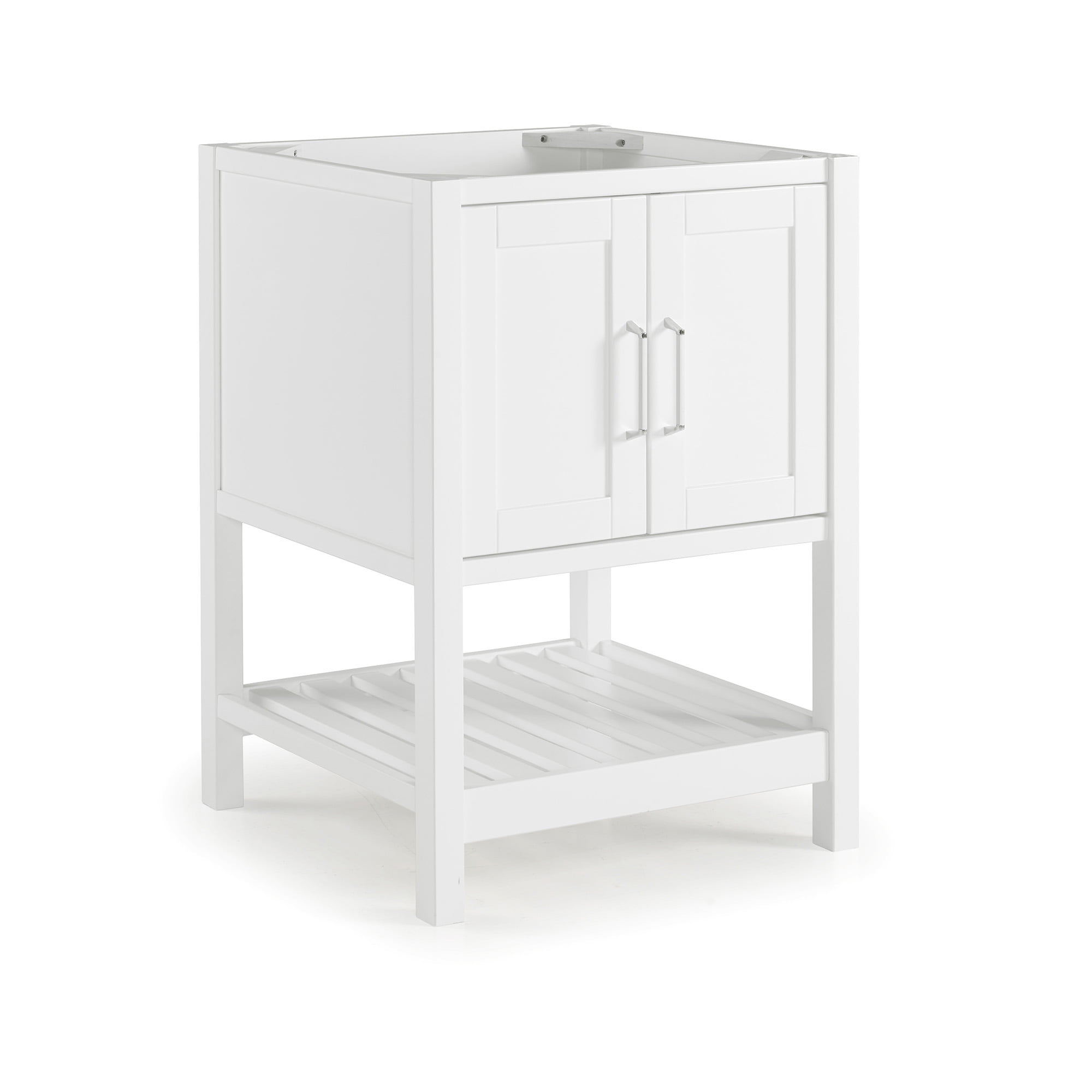 Alaterre Furniture 24in Wood Bathroom Vanity with Soft-Close Doors, White