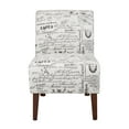 thumbnail image 2 of Linon Bynum Kid's Indoor Upholstered Slipper Accent Chair, Beige Script Pattern, 2 of 14