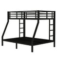 thumbnail image 4 of Miniyam Twin Over Full Metal Bunk Bed with Dual-Side Ladders, Guardrails for Kids and Teens, Black, 4 of 7