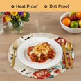 thumbnail image 4 of Japanese Style Round 13 Inch Placemats Set of 8, Country Vintage Blossom Peony Birds HeatResistant Non Slip Place Mats for Dining Table, Wipeable Braided Kitchen Table Mats for Housewarming, 4 of 9