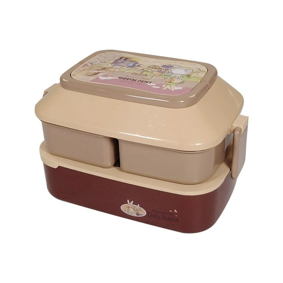 Wovilon Double Plastic 'S Lunch Box Large Capacity Student Lunch Box Microwave Oven Adult Lunch Box Big