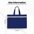 thumbnail image 3 of Honeii Navy Blue Print Canvas Tote Bag with Compartments Laptop Tote Bag Large Tote Bag, 3 of 8
