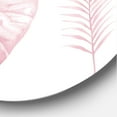thumbnail image 3 of Designart 'Tropical Pink Watercolour Leaves On White I' Shabby Chic Circle Metal Wall Art 29x29 - Disc of 29, 3 of 5