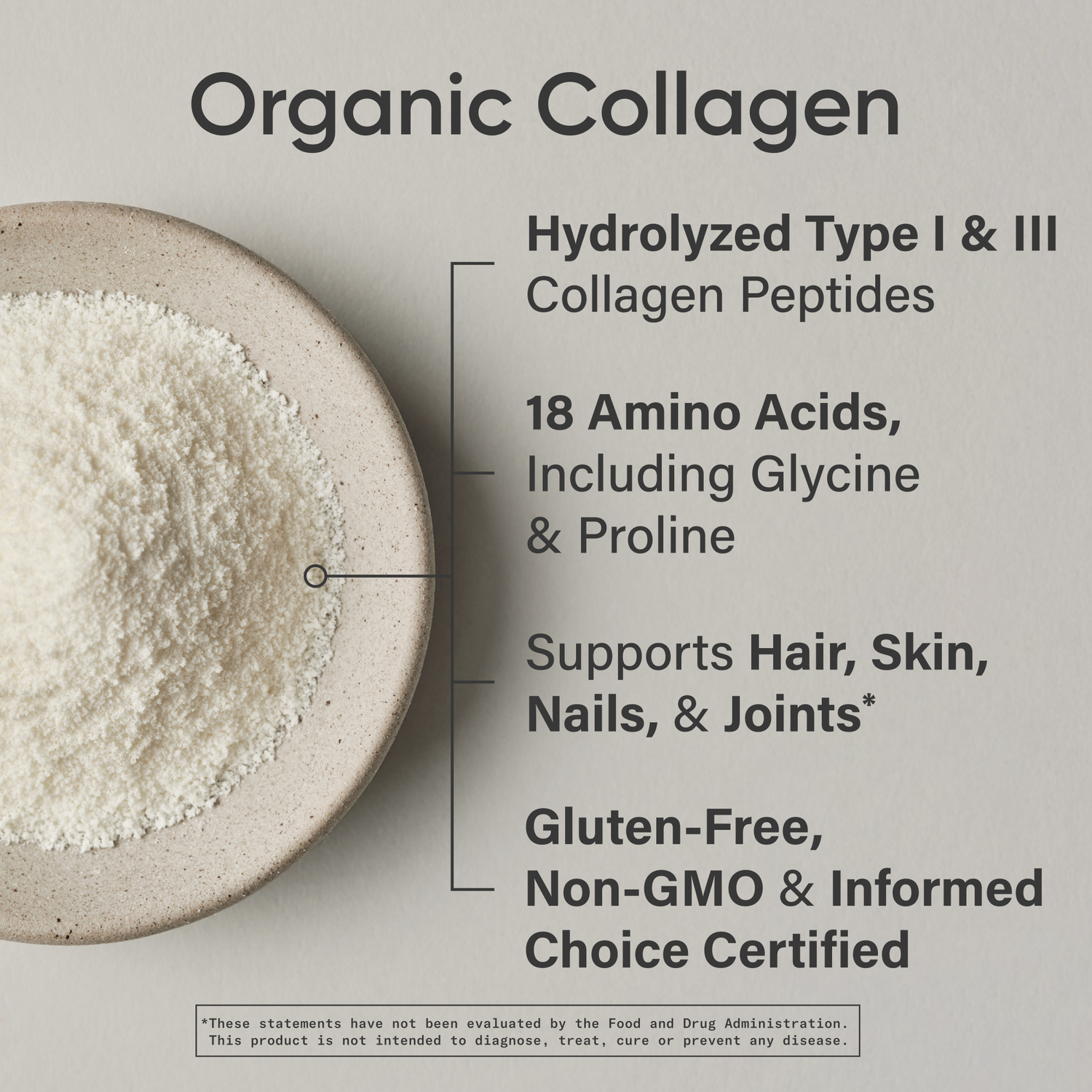 Sports Research® SR Organic Collagen Peptides Type I & III Protein from Grass-Fed Cows Unflavored (30 Servings)