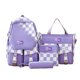thumbnail image 1 of 4Pcs Set Women Backpack Harajuku Laptop Canvas School Bags College Student Book Bag Rucksack For Teenage Girls Kawaii Backpack, 1 of 4