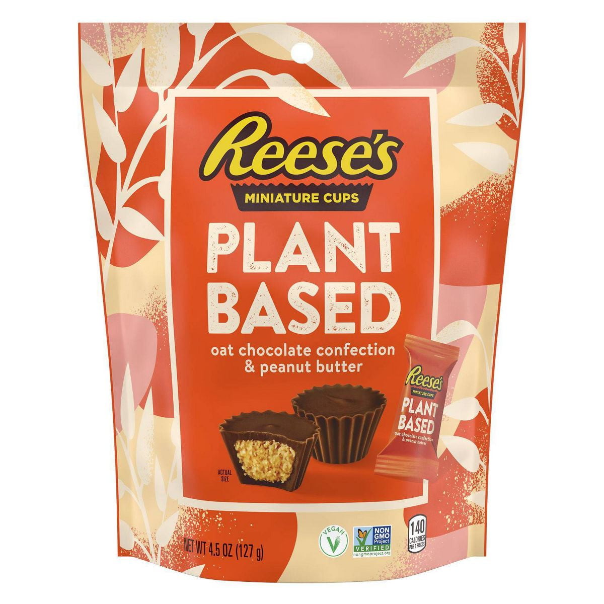 Reese's Plant Based Oat Chocolate Peanut Butter Cup Miniatures Bag Candy - 4.5oz - Pack of 2
