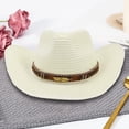 thumbnail image 1 of Sombrero de vaquero Yinane para mujer Unisex lechoso, 1 of 5