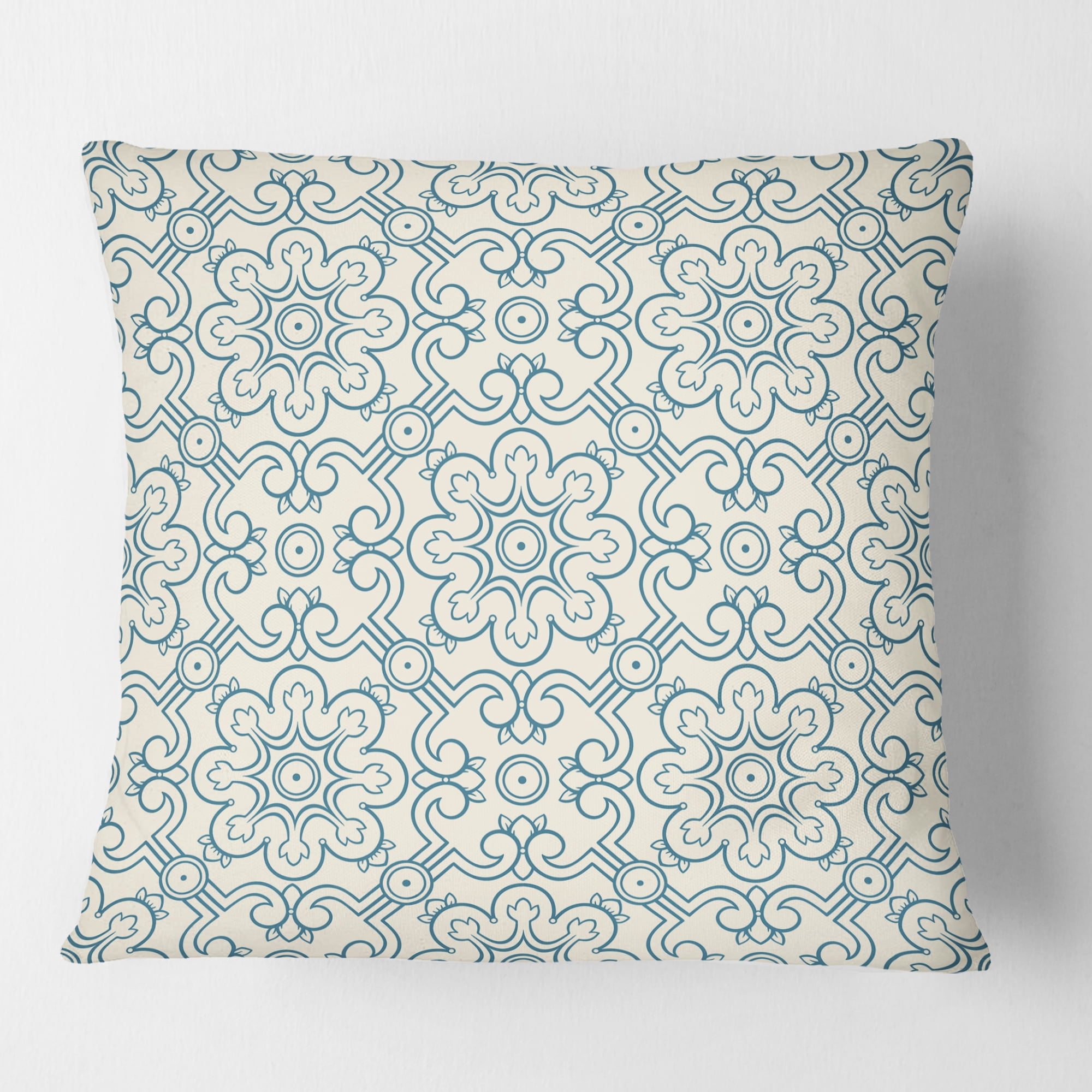 Designart Floral Retro Pattern IV' Mid-Century Modern Throw Pillow - 16x16