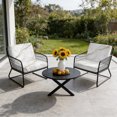 thumbnail image 6 of Outdoor Patio Cushion Covers 2 Pack Marble Abstract Art Patio Chair Cushion Covers with Ties and Zipper Gold Crack Waterproof Outdoor Seat Cushion Covers for Patio Furniture 20"x18", 6 of 9