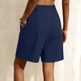 thumbnail image 4 of YTCAMLO Bermuda Shorts for Women Summer Trendy Flat Front Dress Shorts with Pockets Lightweight Knee Length Wide Leg Shorts, 4 of 6
