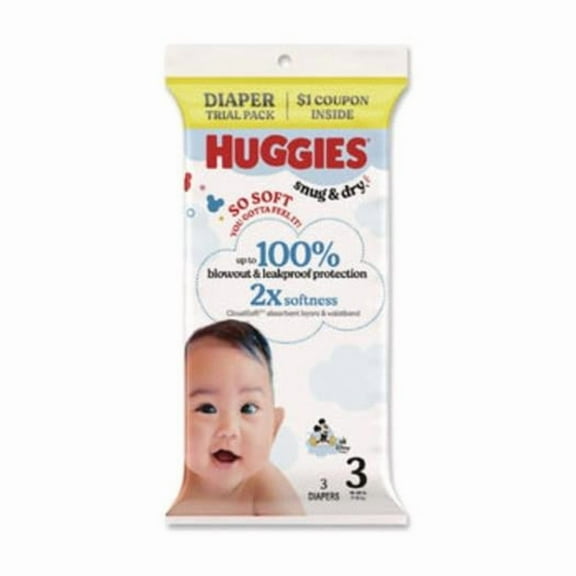 Kimberly-Clark KCM57029 Huggies Snug & Dry Disney Design Diapers, White - Size 3 - 3 Piece