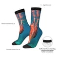 thumbnail image 4 of Daiia octopus swimming Print Crew Socks – Soft Breathable Long Socks for Men & Women, Moisture-Wicking & Comfortable Daily Wear Socks, One-Size Fits Most (US 5-11), 4 of 6