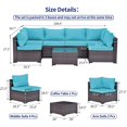 thumbnail image 2 of Gotland 7 Pieces Patio Conversation Set Outdoor Sectional Sofa Set PE Rattan Sectional sofa Set (blue), 2 of 6