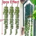 thumbnail image 4 of 3pack Artificial Fake String of Pearls Plant Faux Hanging Succulents Plants (Green) A, 4 of 5
