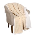 thumbnail image 2 of BNM Fleece Sherpa Reversible Lattice Blanket, Throw XL, Cream, 2 of 7