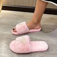thumbnail image 4 of JUSLIO Womens Slippers Non Slip Indoor House Slippers Open Toe Slides Slip On Fuzzy Plush Flat Sole Slippers Pink, 4 of 7
