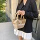 thumbnail image 3 of Bolso de mano con lazo para mujer, moda de verano, bolsos para las axilas, bolso de hombro sólido (caqui), 3 of 6