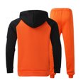 thumbnail image 3 of NIEWTR Men's Winter Sport Wear Tracksuit Clothes Contrast Color Outfits Set Sweatshirt+Long Sweatpants Fall Winter Tracksuit(Orange,M), 3 of 8