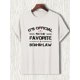 thumbnail image 2 of 1pc Men'S Casual Crew Neck T-Shirt - "Official Favorite Son-in-Law" Print, Knit Fabric with Slight Stretch, Regular Fit, Summer Fashion Tee, 2 of 8