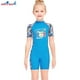 thumbnail image 3 of Buceo vela chicas traje de neopreno protección uv protección niños manga corta redondo cuello redondo cremallera traje de baño traje de baño Rash Guard Shorty Steet Blue L Vogacara OD003665-11, 3 of 7