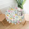 thumbnail image 3 of Floral Round Tablecloth 70 Inch Watercolor Colorful Flower Leaves Table Cloth Spring Summer Holiday Table Covers Polyester Indoor Outdoor Farmhouse Tablecloth for Kitchen Dining Party Picnic, 3 of 6