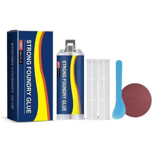 Strong Foundry Glue - Metal Repair Adhesive for Casting and Welding, High Strength Industrial Metal Bonding Glue, Heat Resistant Fix for Iron, Steel, Tools, Pipes