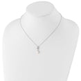 thumbnail image 3 of Sterling Silver Rhodium-plated 6-7mm White Teardrop Freshwater Cultured Pearl and CZ 17 inch Necklace QH5497, 3 of 3