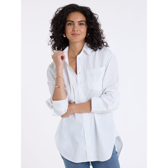 U.S. Polo Assn. Women's Relaxed Long Sleeve Button Down Shirt
