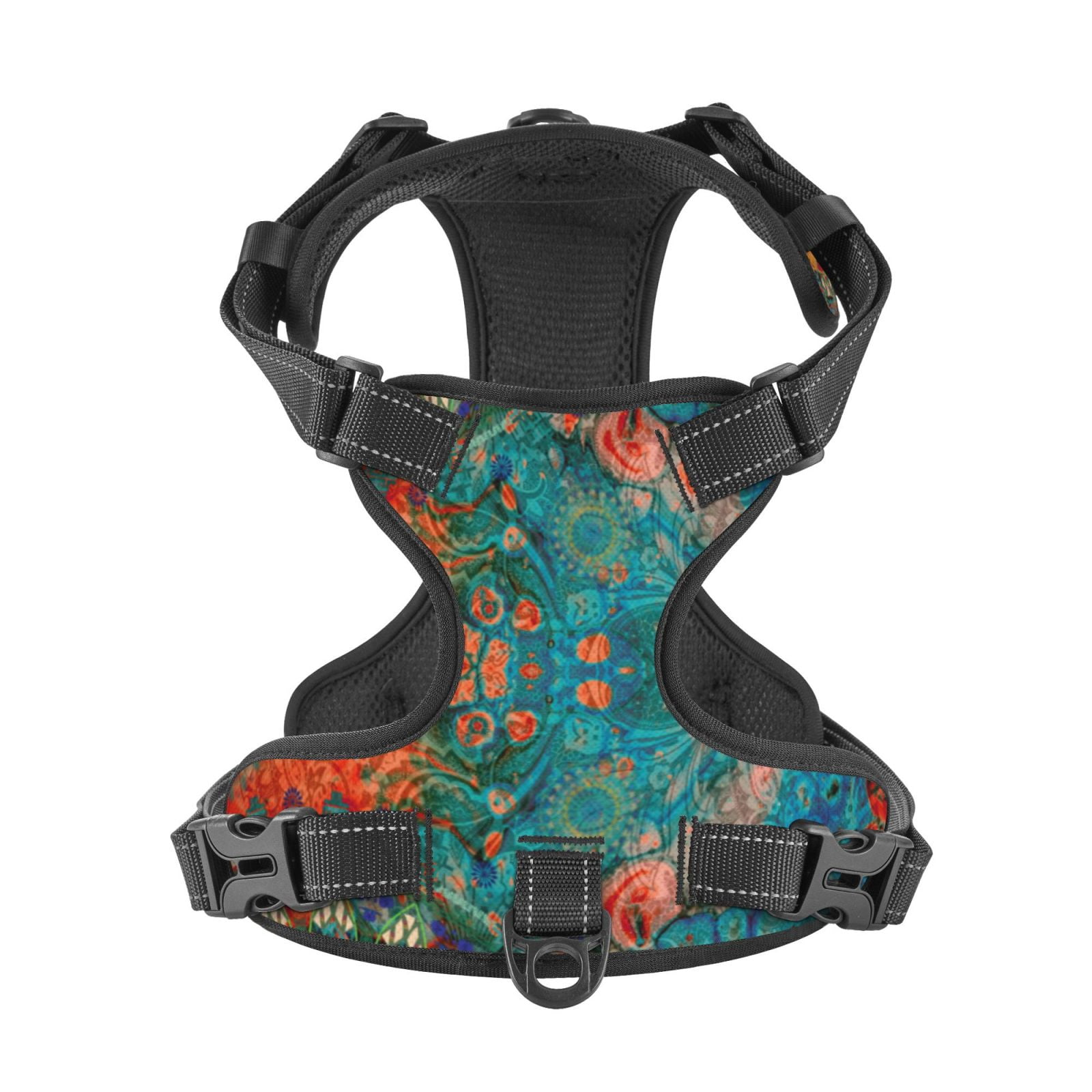Kdxio Mandala Colorful 1 Print No Pull Dog Harness Adjustable Reflective Oxford Easy Control Medium Large Dog Harness for Training and Everyday-Medium