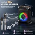 thumbnail image 4 of FanFun Portable Bluetooth Speaker with Microphones, Party Speaker with Lights, Remote Control, Powerful Loudspeaker, AUX Input, FM, REC, 4 of 11