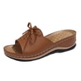 thumbnail image 2 of Barefoot Sandals Women, Cute Sandals for Women, Slip-On Wedge Sandals With Arch Support - Lightweight Comfortable Open Toe Slippers Soft Insole & Anti-Slip Sole Boho Slingback Sandals, Light Brown 7, 2 of 7