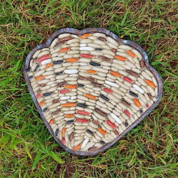 Courtyard lawn paving simulation pebbles scallop, outdoor garden corridor decoration stepping stone 1 piece