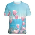 thumbnail image 5 of Vibe Blooming Tulips Women's T-Shirt Short Sleeve T Shirts Tops Tee Ladies Loose T, 5 of 6