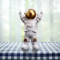 thumbnail image 5 of Resin Astronaut Spaceman Statue Ornament Home Office Desktop Figurine Decors Gold 15x10x25CM, 5 of 6
