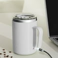 thumbnail image 4 of Self-Stirring Coffee Mug 400ml Stainless Steel Magnetic Mixing Cup USB Rechargeable Auto Stir for Coffee,Tea & Protein Shakes Home & Office Use-Black White Green, 4 of 8