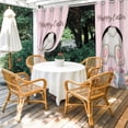 thumbnail image 4 of Outdoor Curtains for Patio Waterproof, Easter Bunny Outdoor Privacy Panels Grommet, Colorful Eggs Cute Rabbit Pink Country Wooden Blackout Outside Curtains for Porch/Cabana 54"x108", 2 Panels, 4 of 8